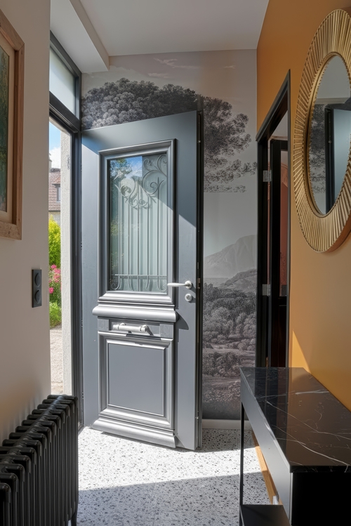 Дверь с ковкой и стеклом Дверь с ковкой и стеклом